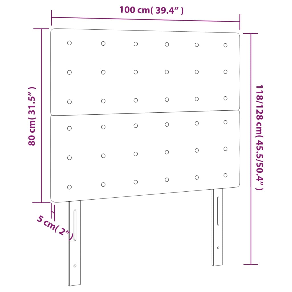 Led Headboard 100 Cm Faux Leather