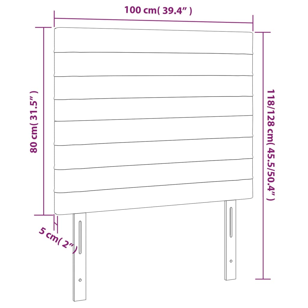 Led Headboard 100 Cm Fabric
