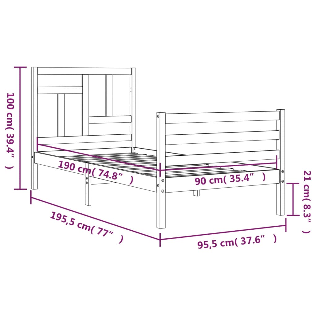 Bed Frame Without Mattress Solid Wood
