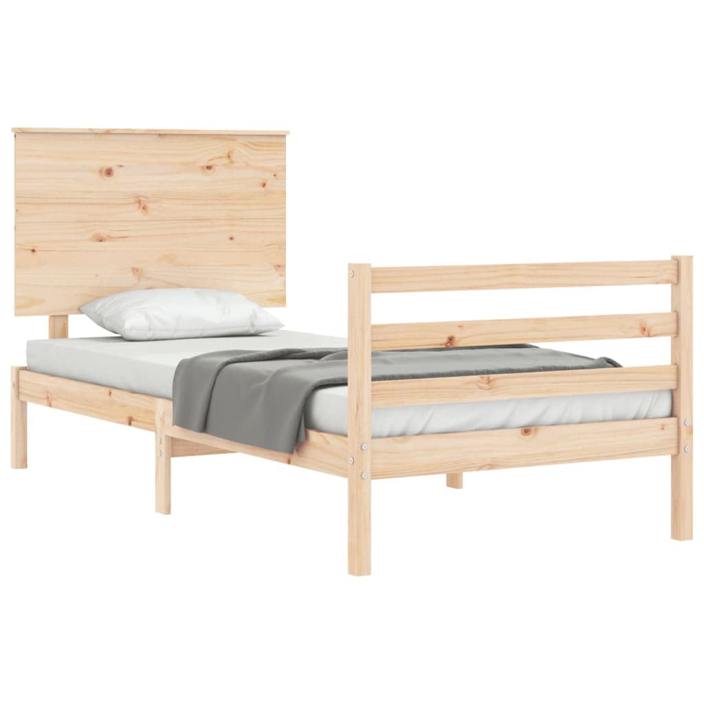 Bed Frame Without Mattress 90X190 Cm Solid Wood
