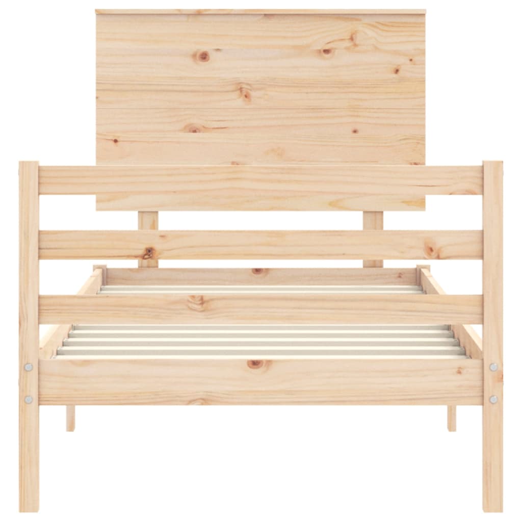 Bed Frame Without Mattress 90X190 Cm Solid Wood