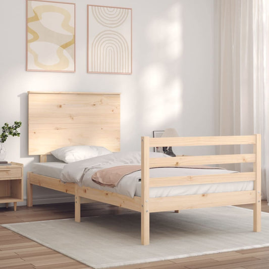 Bed Frame Without Mattress 90X190 Cm Solid Wood