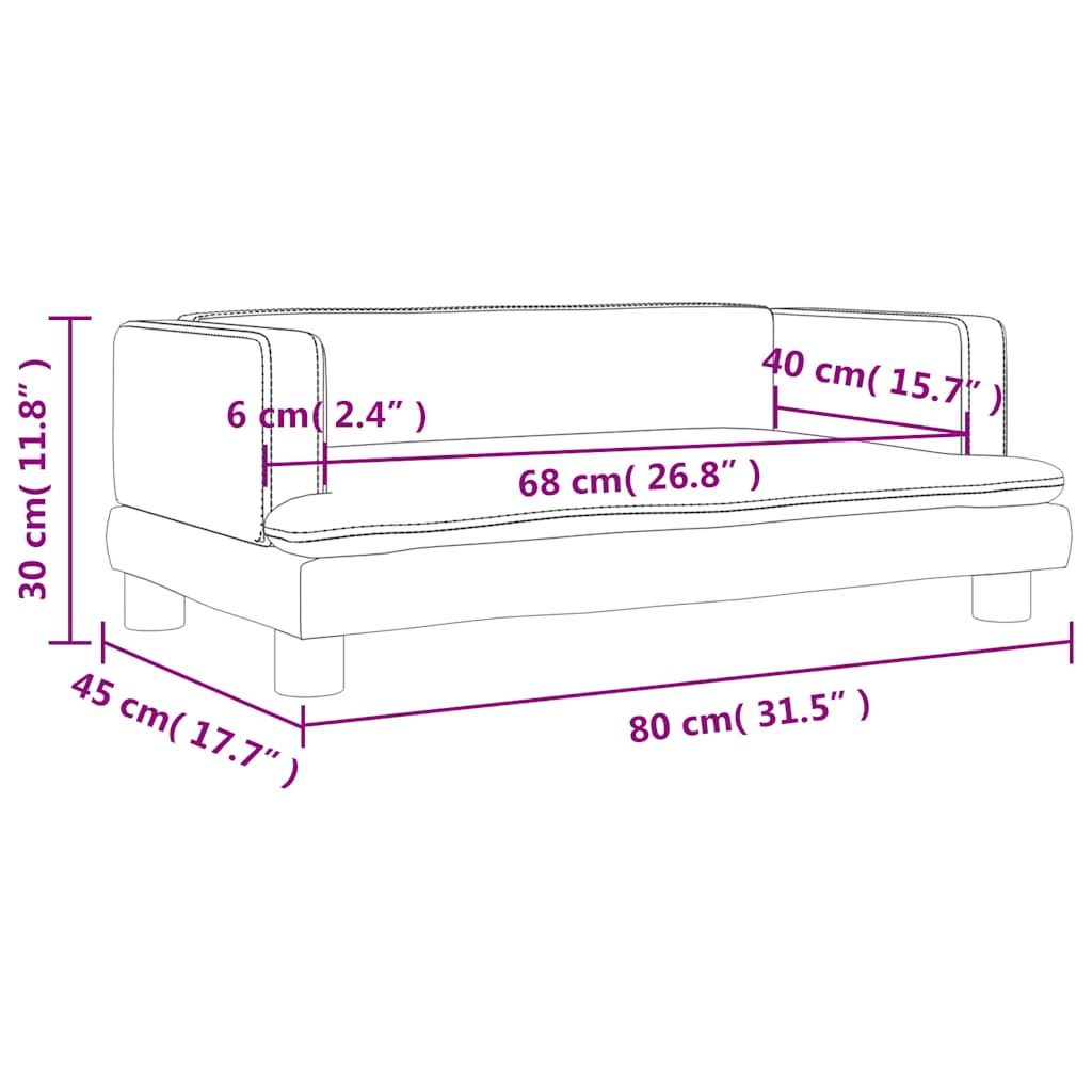 Kids Sofa Velvet