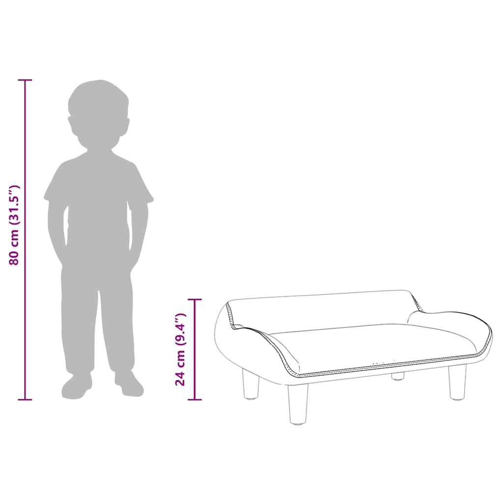 Kids Sofa 70X40X24 Cm Velvet