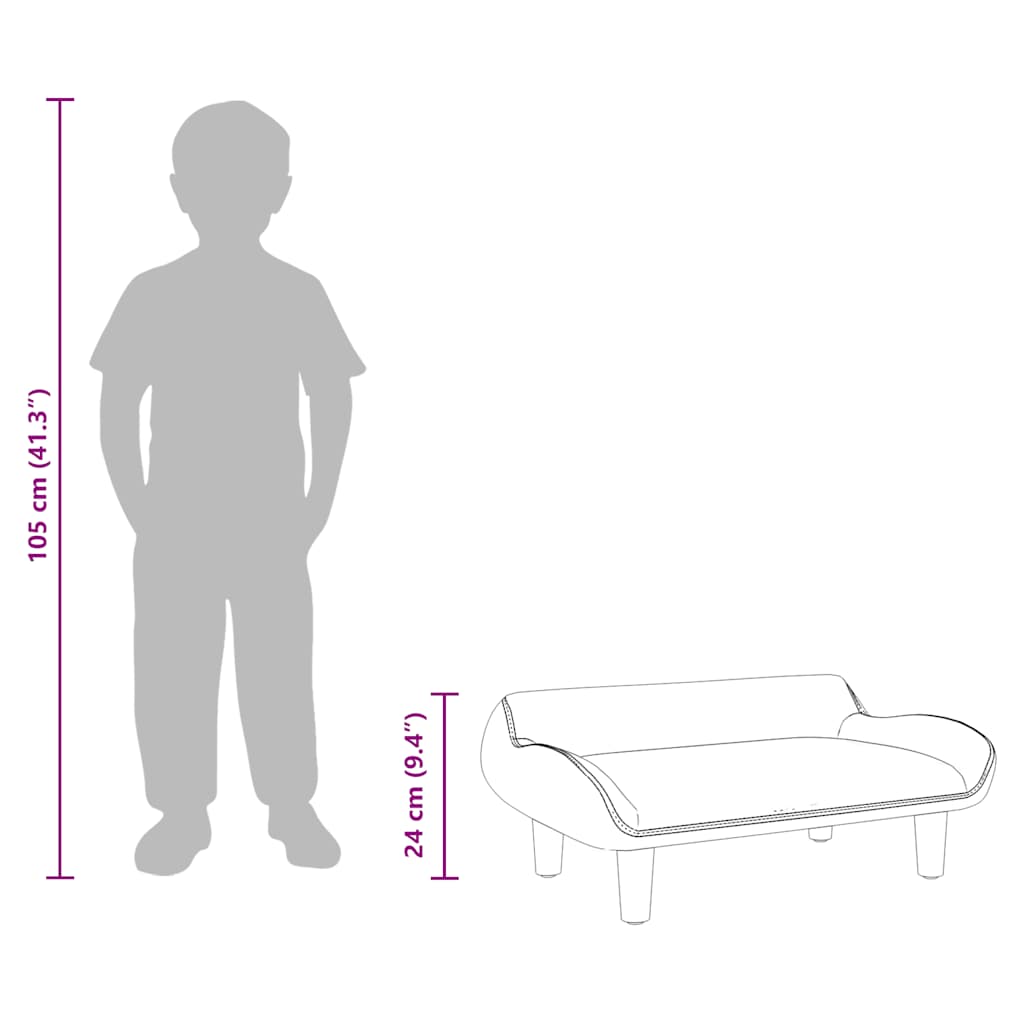 Kids Sofa 70X40X24 Cm Velvet