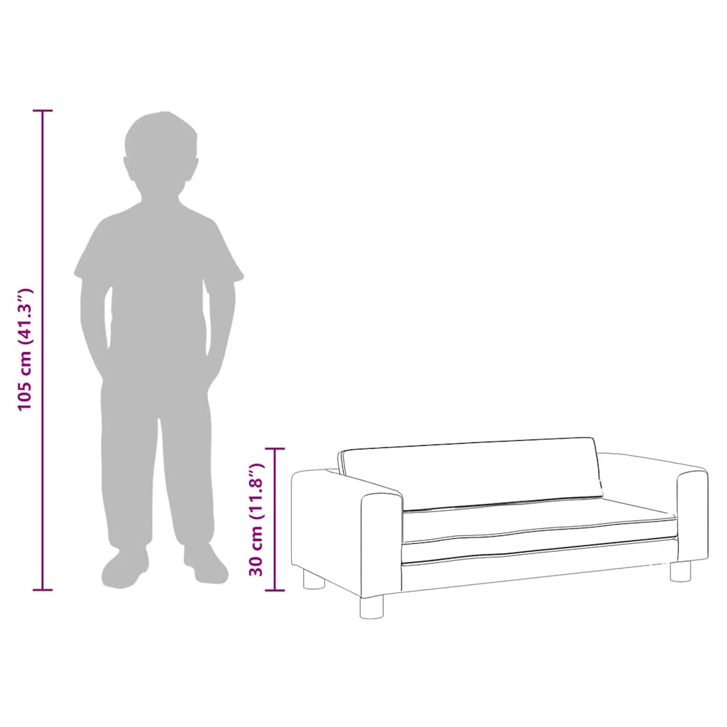 Kids Sofa With Footstool 100X50X30 Cm Velvet