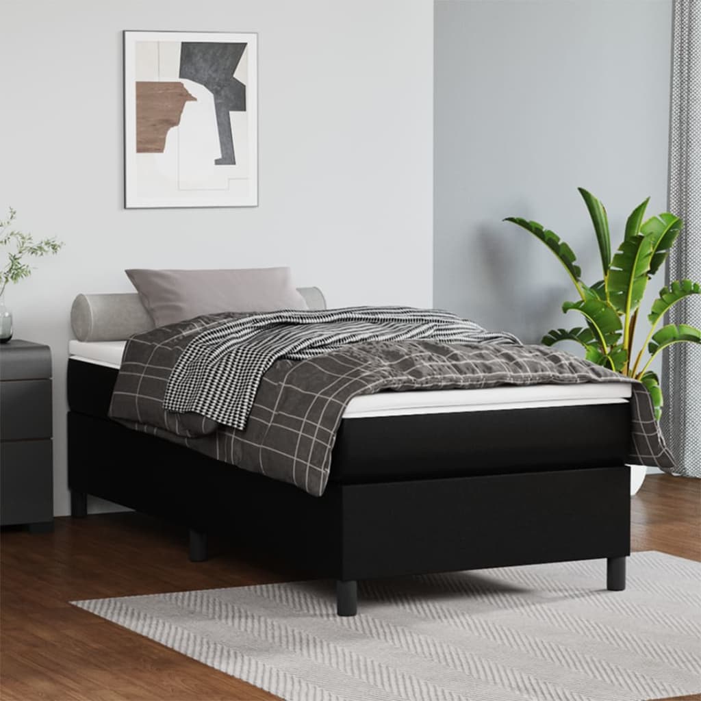 Box Spring Bed With Mattress 100X200 Cm Faux Leather