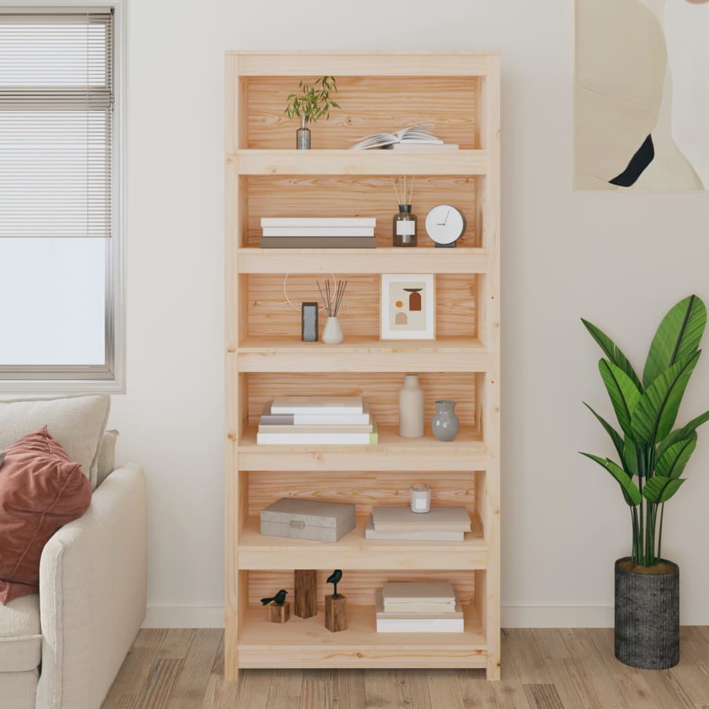 Book Cabinet 80X35X Solid Wood Pine