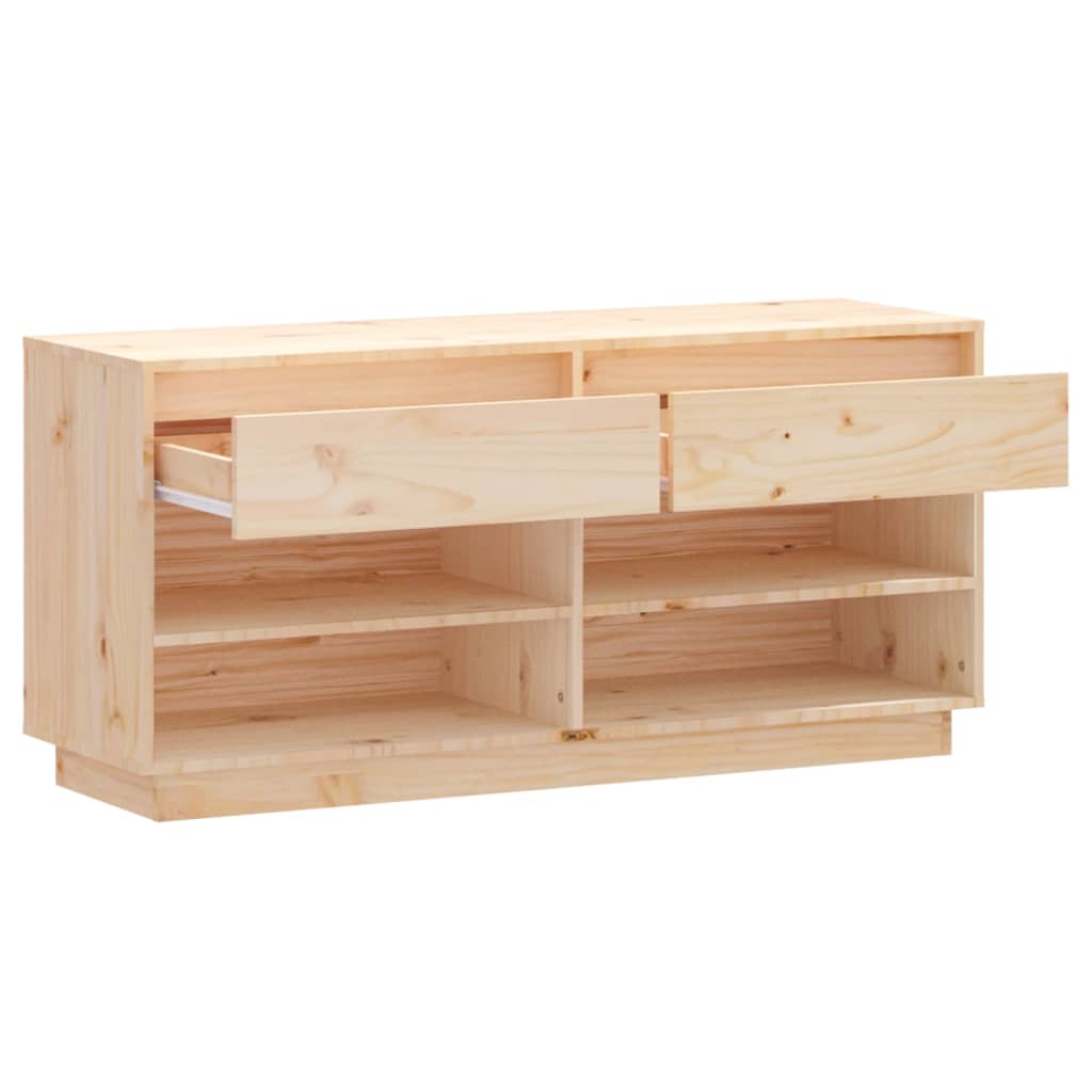 Shoe Cabinet 110X34X52 Cm Solid Wood Pine