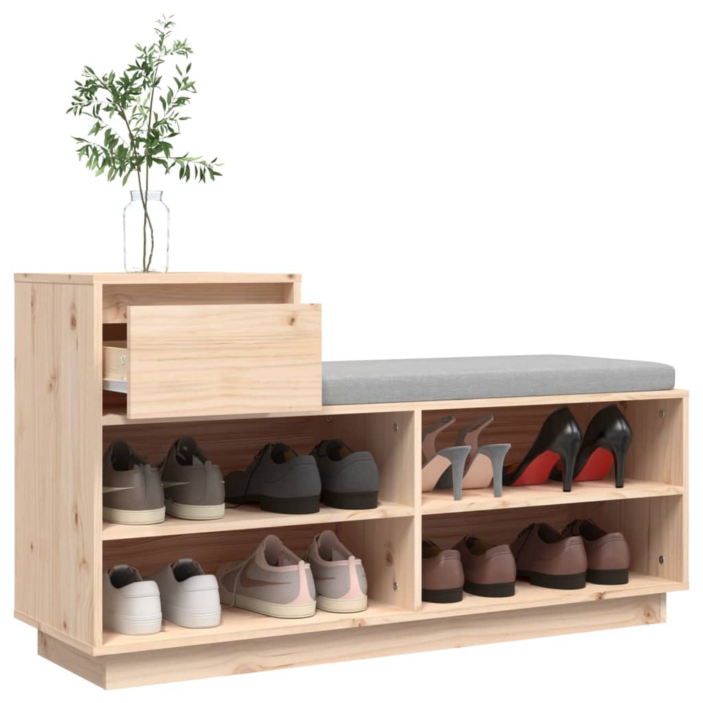 Shoe Cabinet 110X34X61 Cm Solid Wood Pine