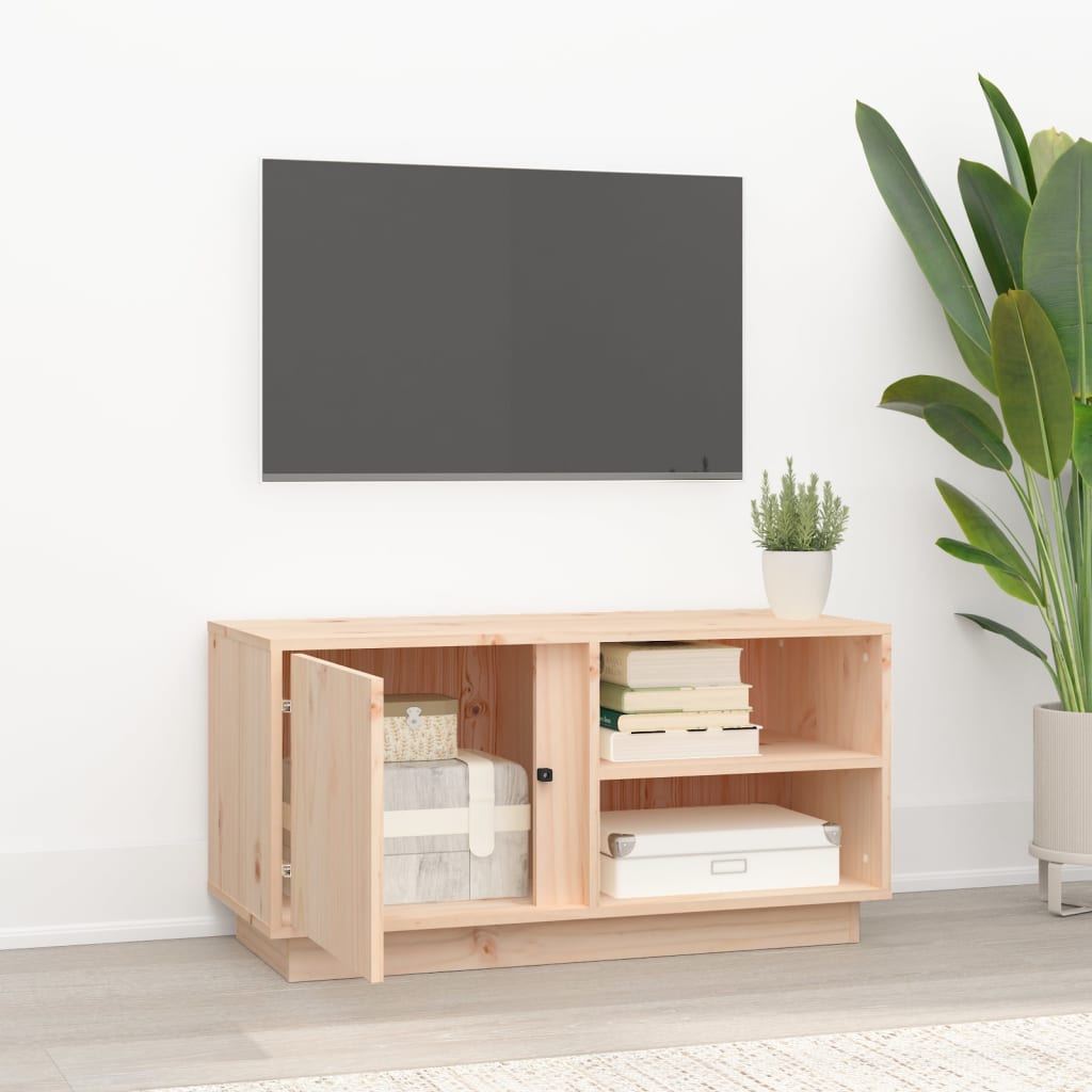Tv Cabinet 80X35X40.5 Cm Solid Wood Pine