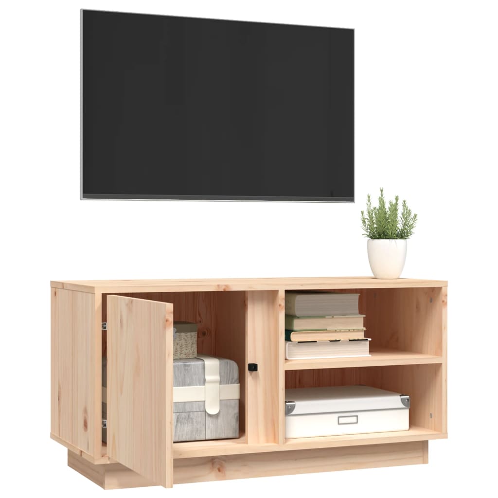 Tv Cabinet 80X35X40.5 Cm Solid Wood Pine