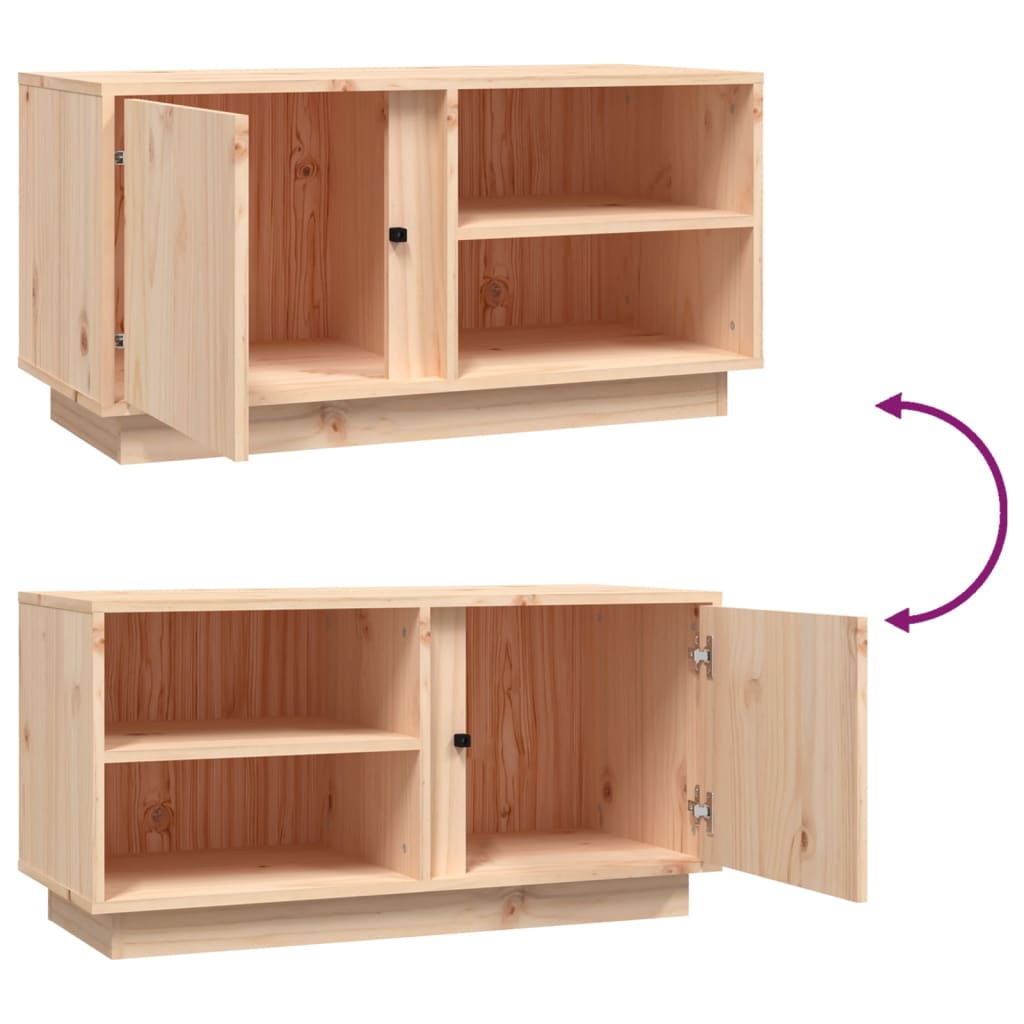 Tv Cabinet 80X35X40.5 Cm Solid Wood Pine