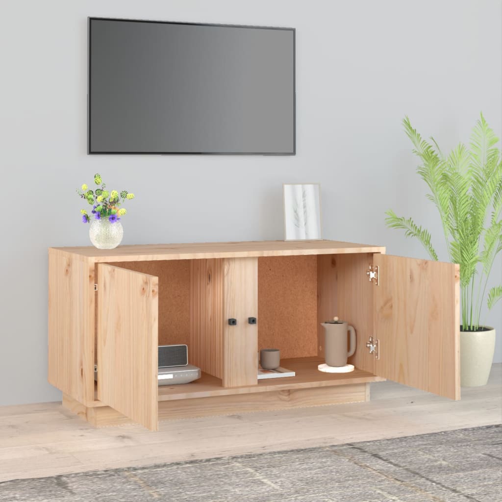 Tv Cabinet 80X35X40.5 Cm Solid Wood Pine