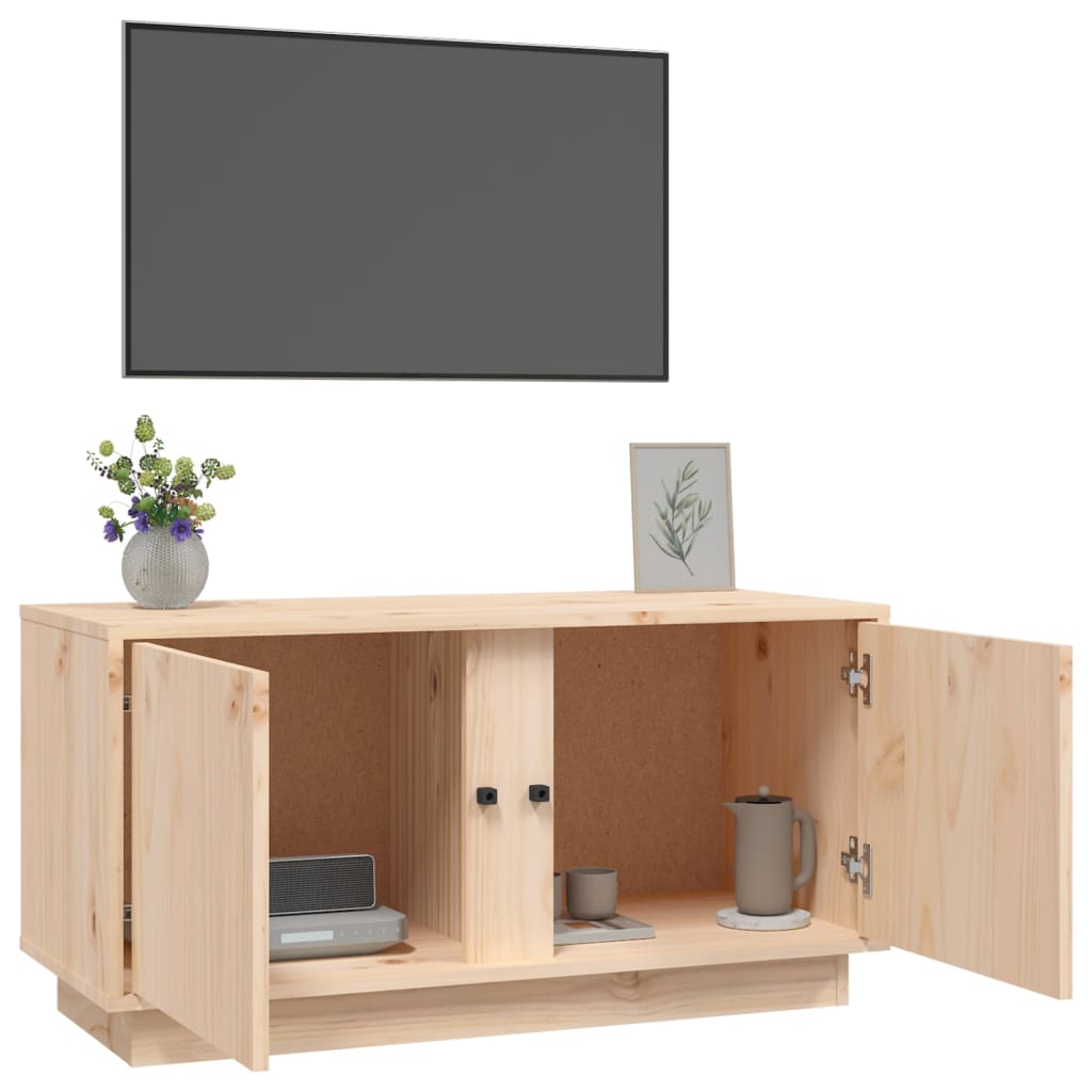 Tv Cabinet 80X35X40.5 Cm Solid Wood Pine
