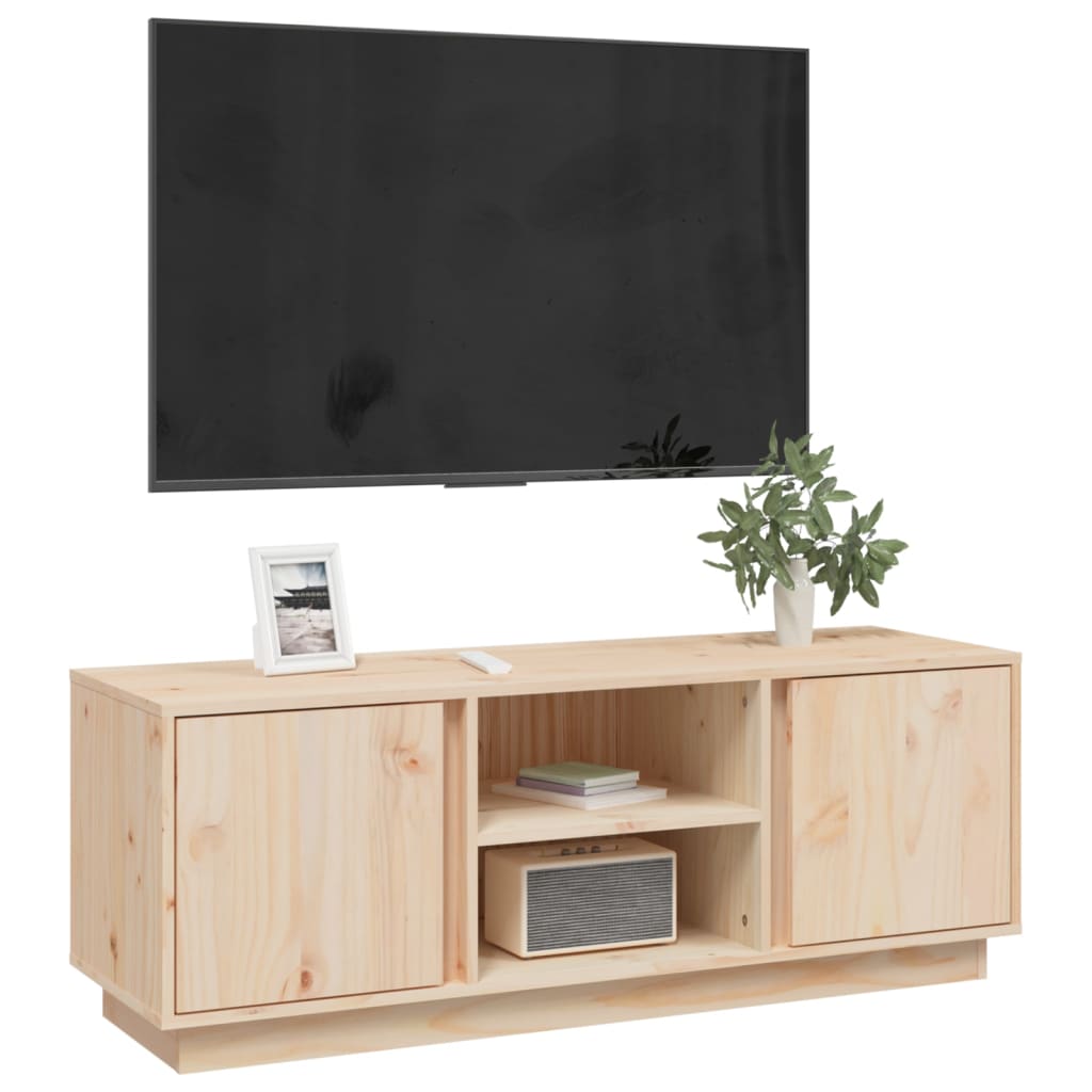 Tv Cabinet 110X35X40.5 Cm Solid Wood Pine