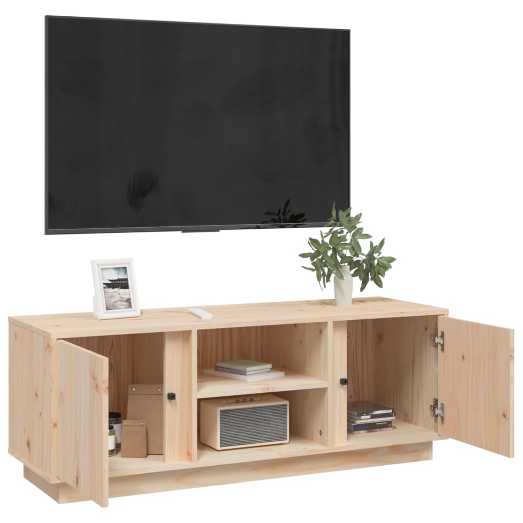 Tv Cabinet 110X35X40.5 Cm Solid Wood Pine