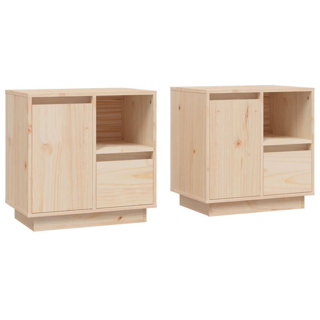 Bedside Cabinets 2 Pcs 50X34X50 Cm Solid Wood Pine