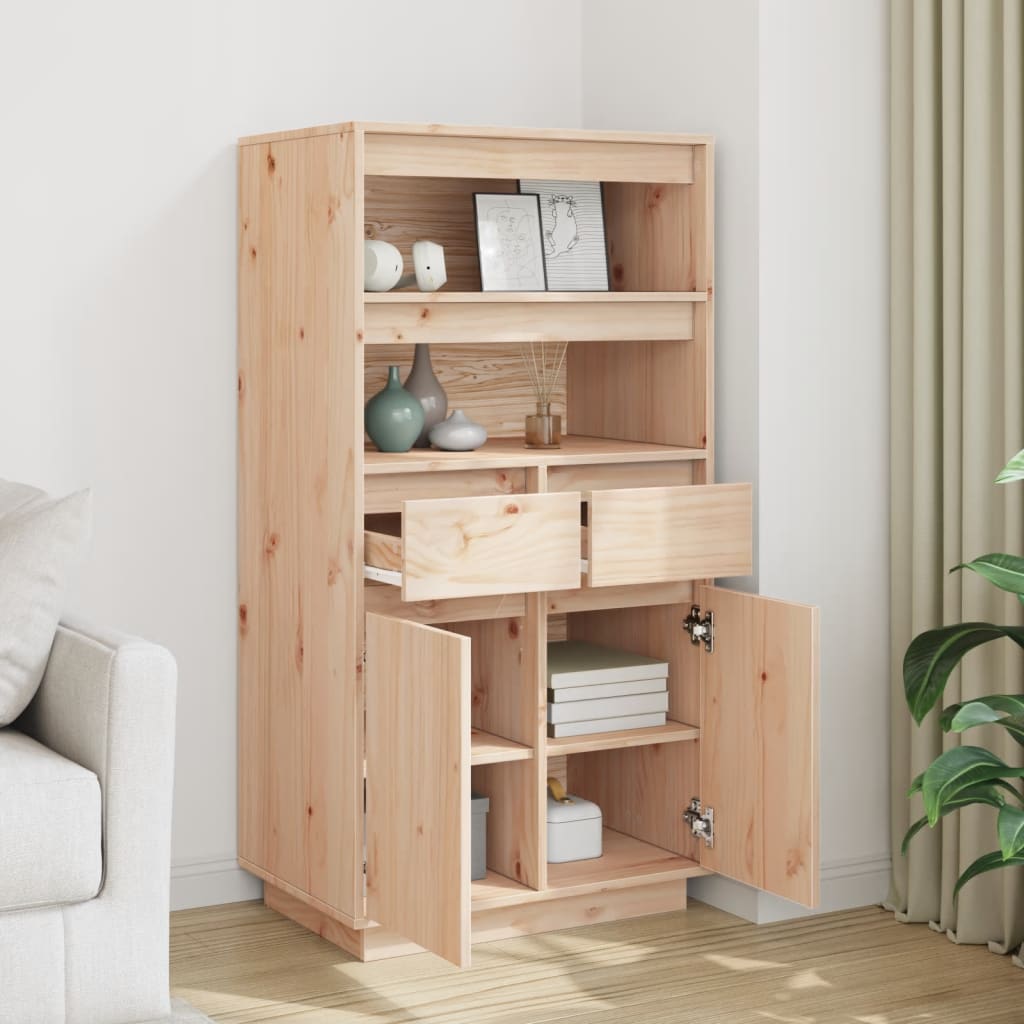 Highboard 60X40X116.5 Cm Solid Wood Pine