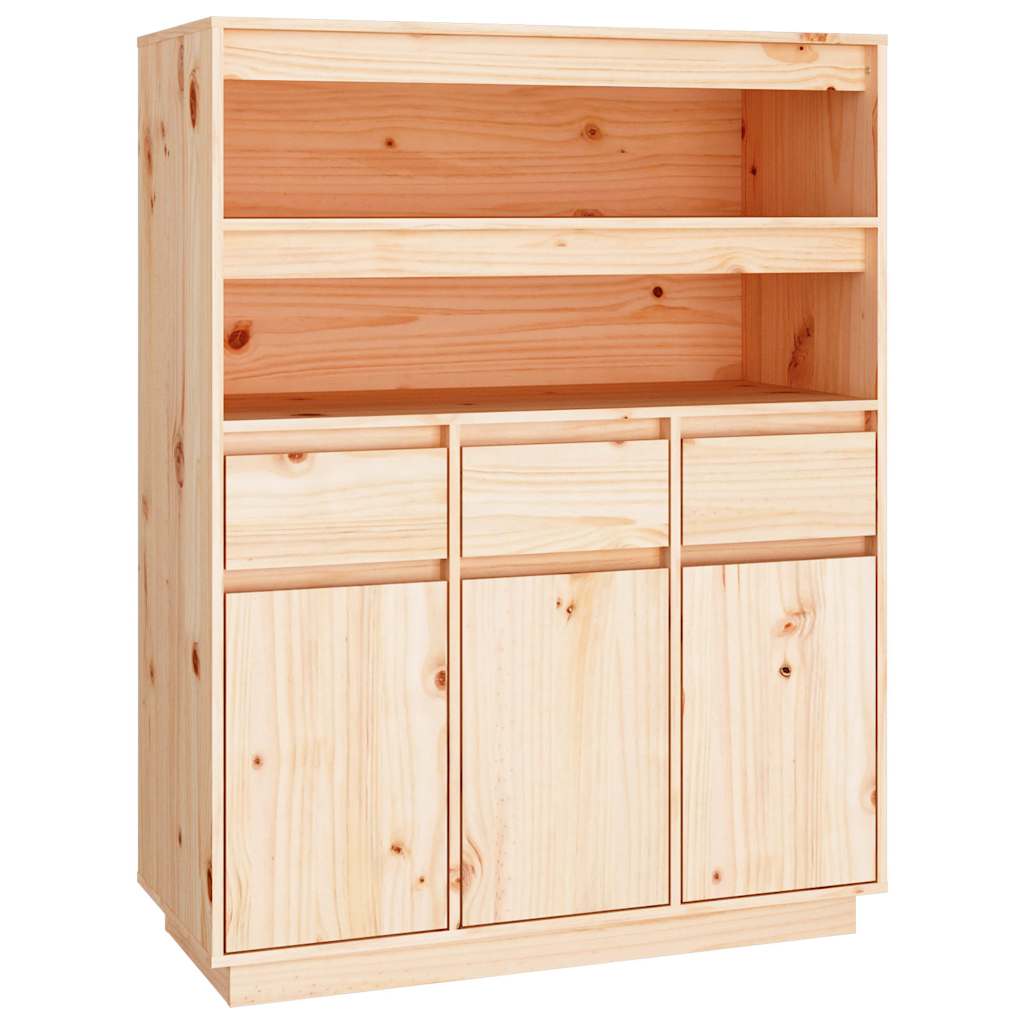 Highboard 89X40X116.5 Cm Solid Wood Pine