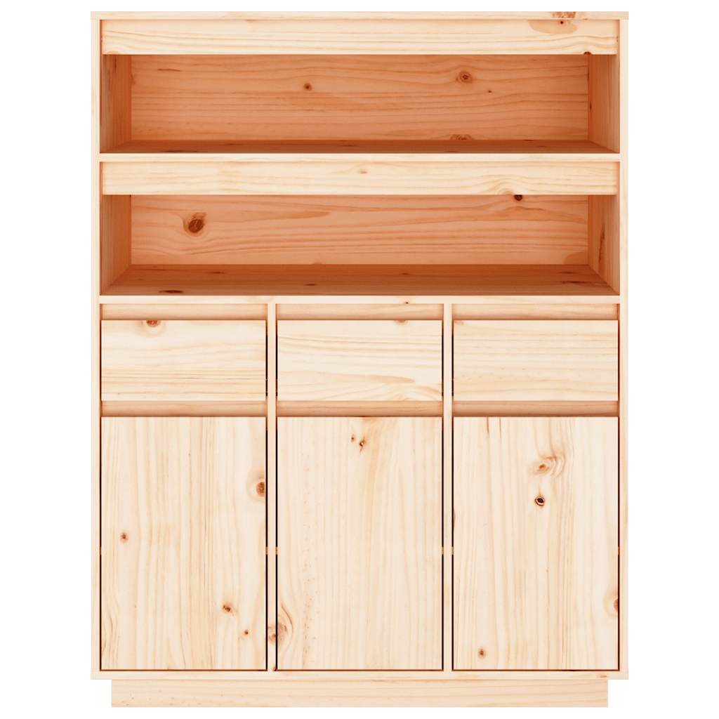 Highboard 89X40X116.5 Cm Solid Wood Pine