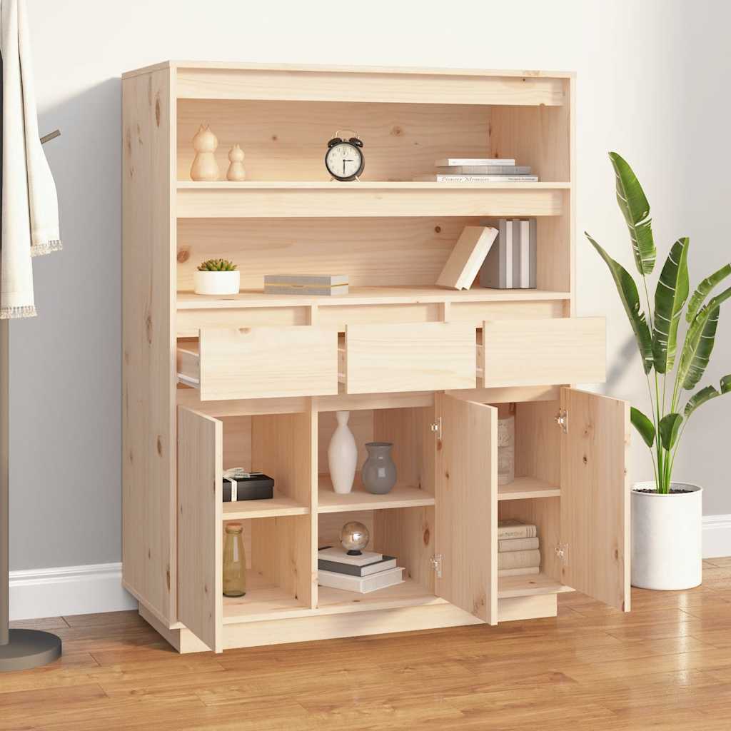 Highboard 89X40X116.5 Cm Solid Wood Pine