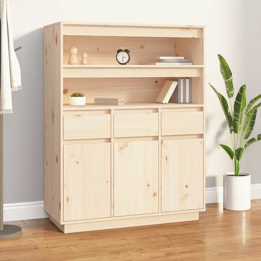 Highboard 89X40X116.5 Cm Solid Wood Pine