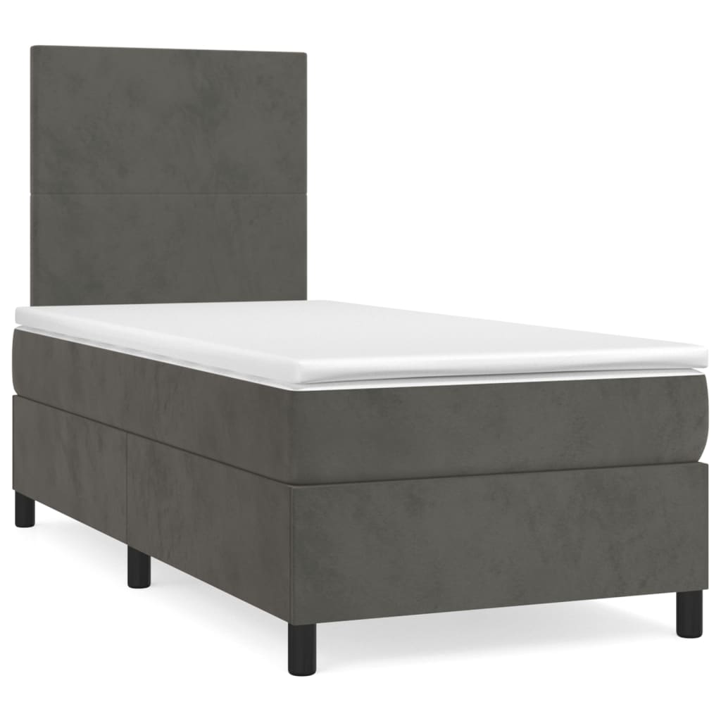 Box Spring Bed With Mattress 106X203 Cm Velvet