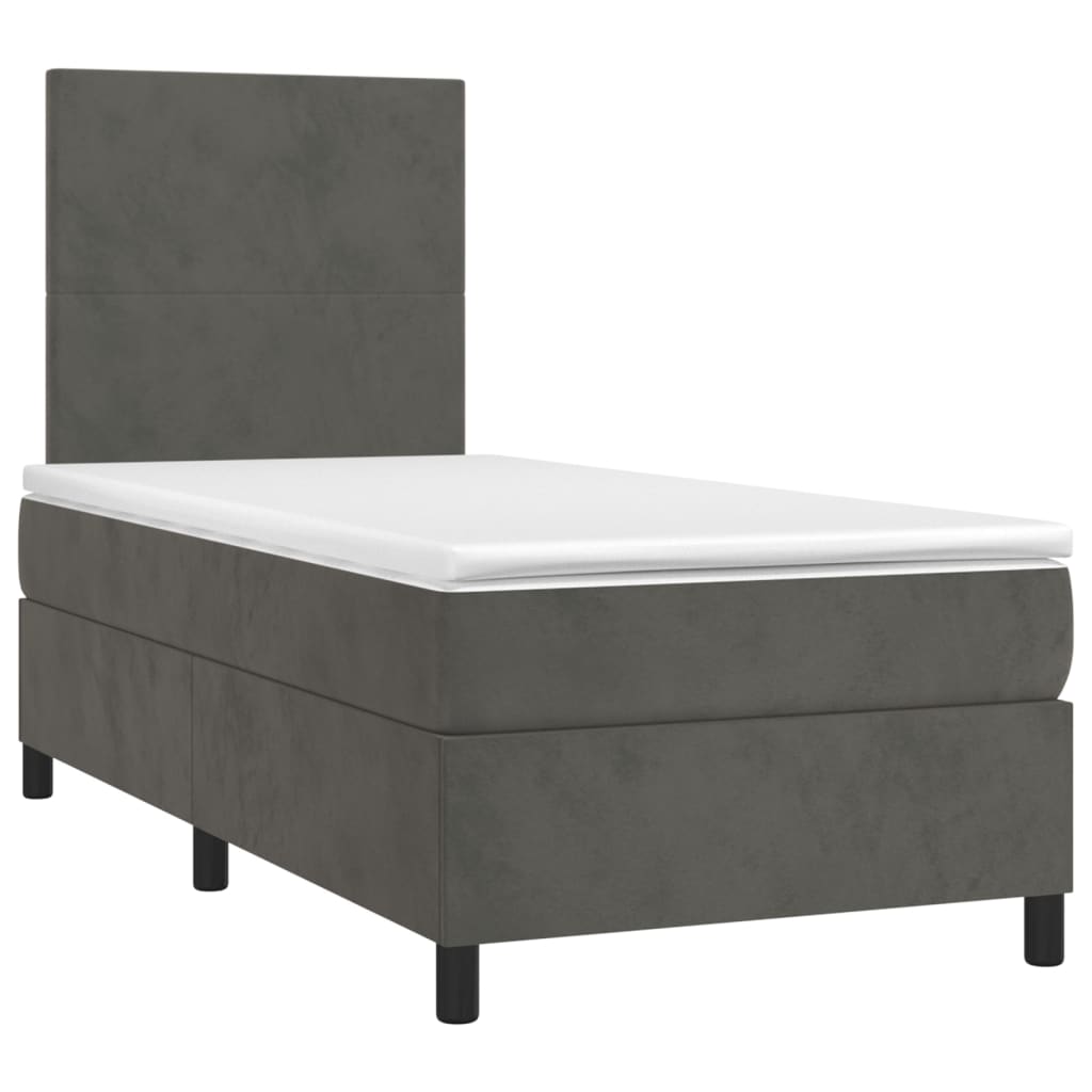 Box Spring Bed With Mattress 106X203 Cm Velvet