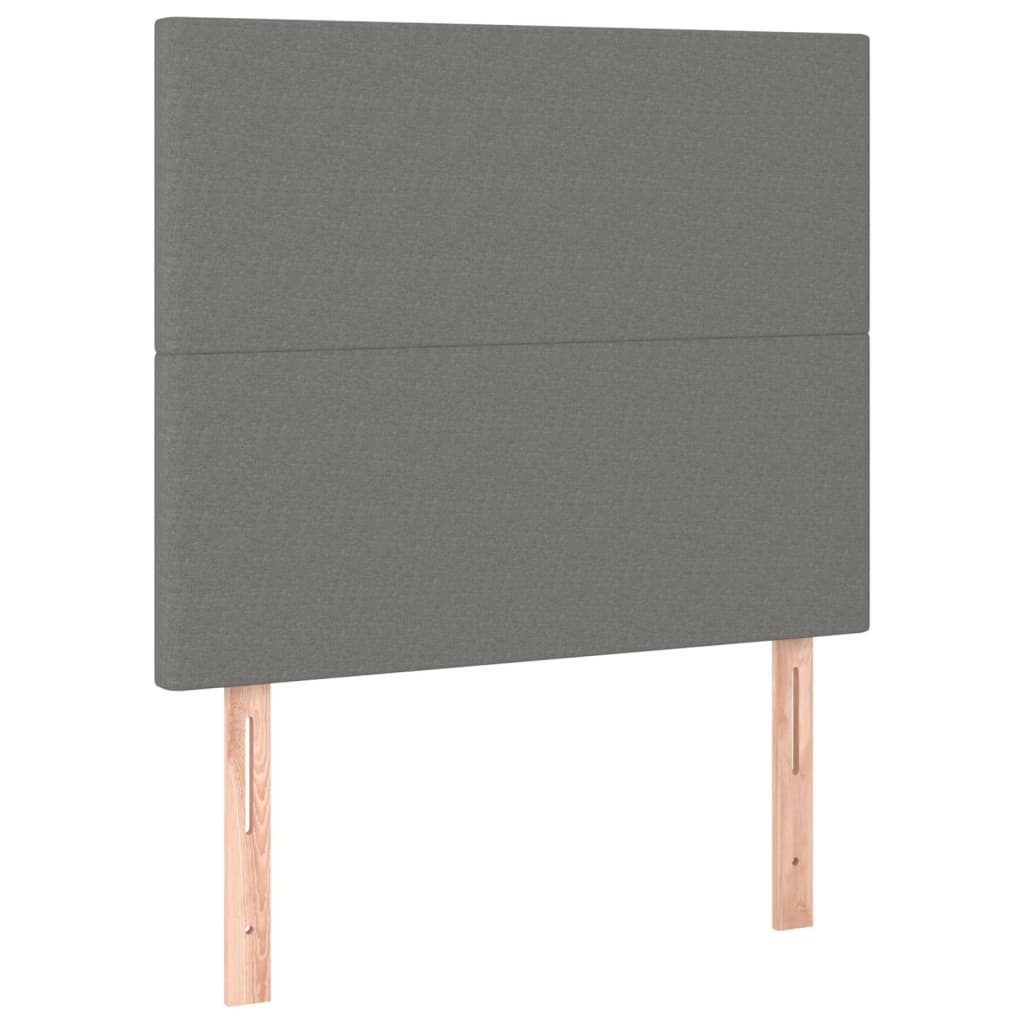 Box Spring Bed With Mattress&Led Dark Grey 106X203 Cm Fabric