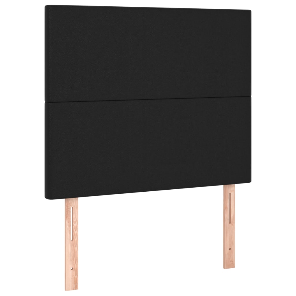Box Spring Bed With Mattress&Led Black 106X203 Cm Faux Leather