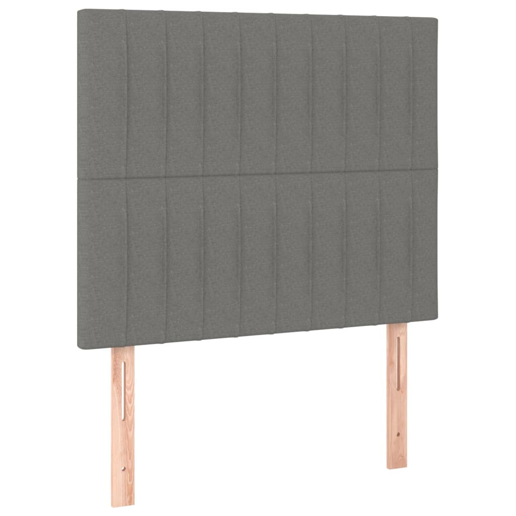 Box Spring Bed With Mattress Dark Grey 106X203 Cm Fabric
