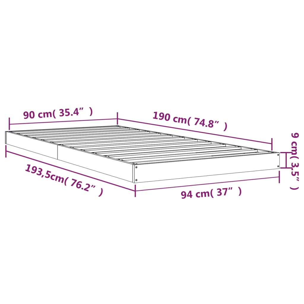 Bed Frame Without Mattress Solid Wood Pine