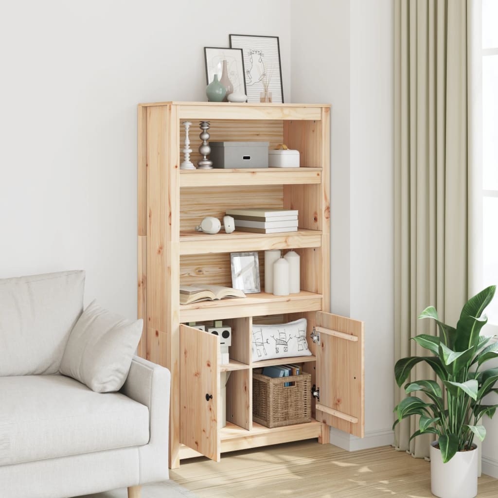 Highboard 80X35X154 Cm Solid Wood Pine