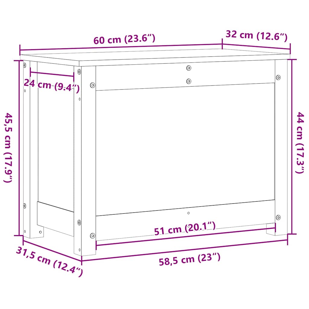 Storage Box Solid Wood Pine