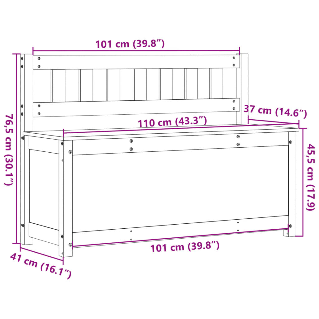 Bench Solid Wood Pine