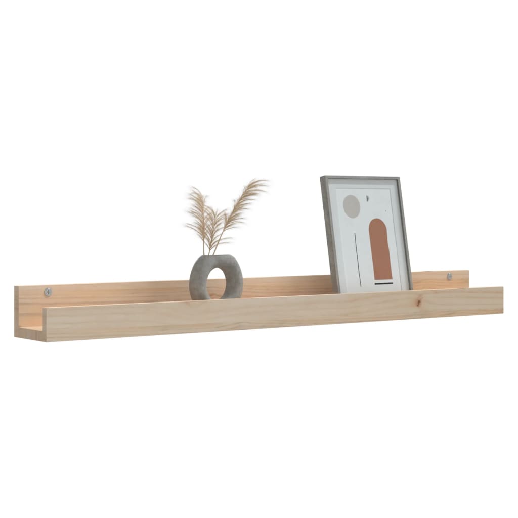 Wall Shelves 2 Pcs Solid Wood Pine