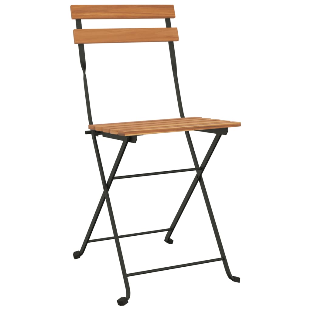 7 Piece Folding Bistro Set Solid Wood Acacia And Steel