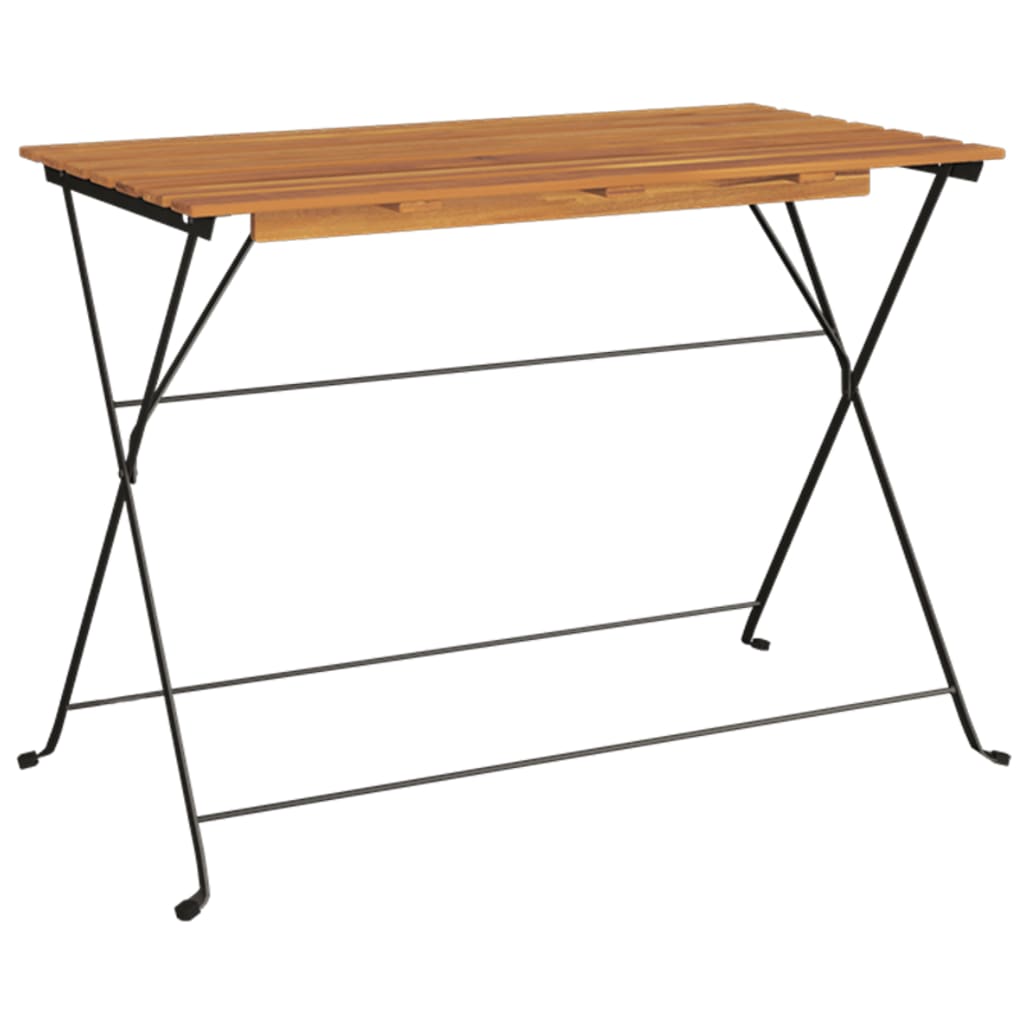 7 Piece Folding Bistro Set Solid Wood Acacia And Steel