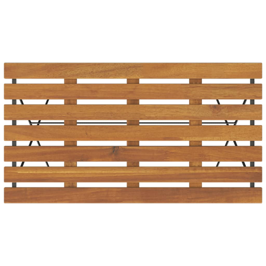 7 Piece Folding Bistro Set Solid Wood Acacia And Steel