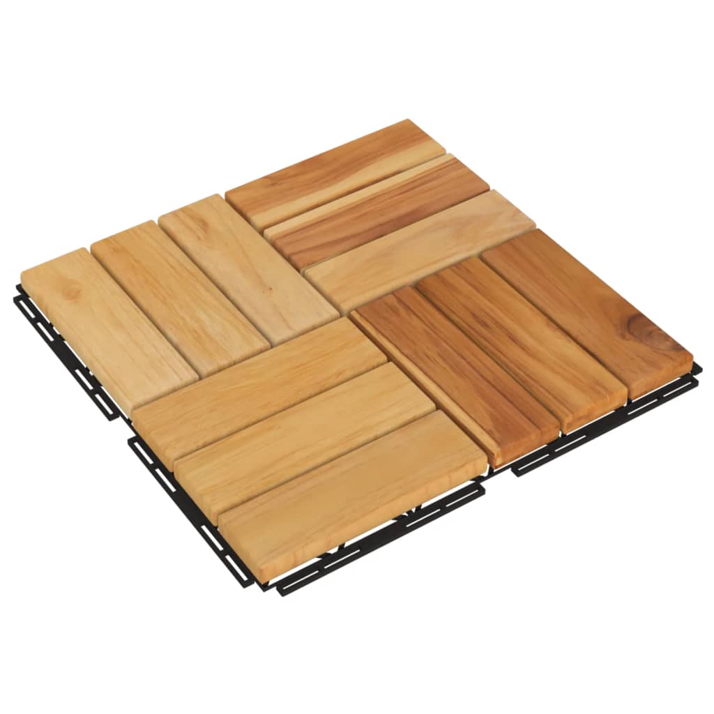 Decking Tiles 20 Pcs 30X30 Cm Solid Wood Teak