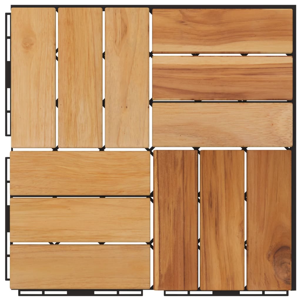 Decking Tiles 20 Pcs 30X30 Cm Solid Wood Teak