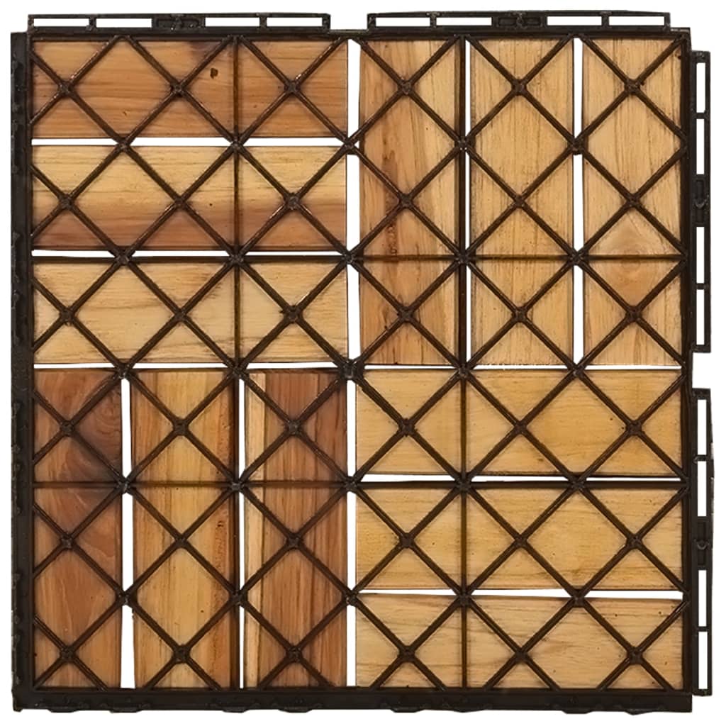 Decking Tiles 20 Pcs 30X30 Cm Solid Wood Teak