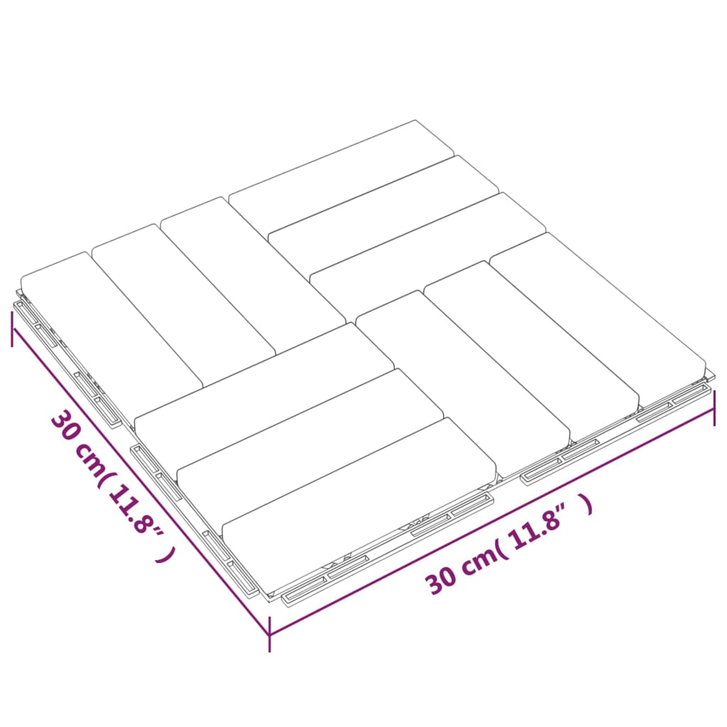 Decking Tiles 20 Pcs 30X30 Cm Solid Wood Teak