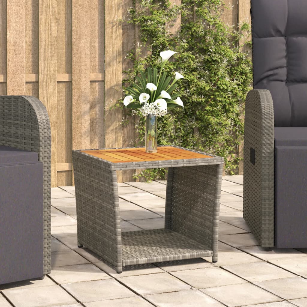 Tea Table With Top Poly Rattan&Tempered