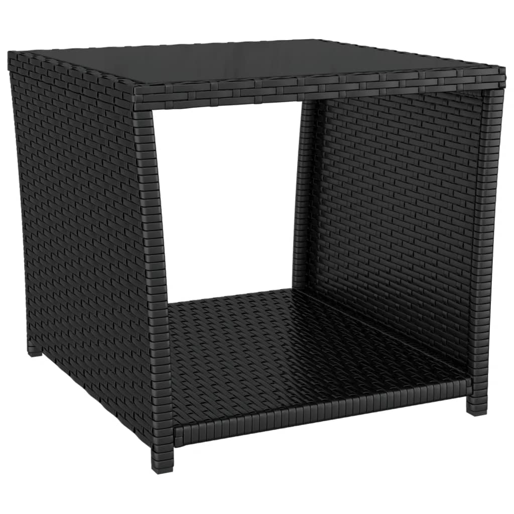 Tea Table With Top Poly Rattan&Tempered