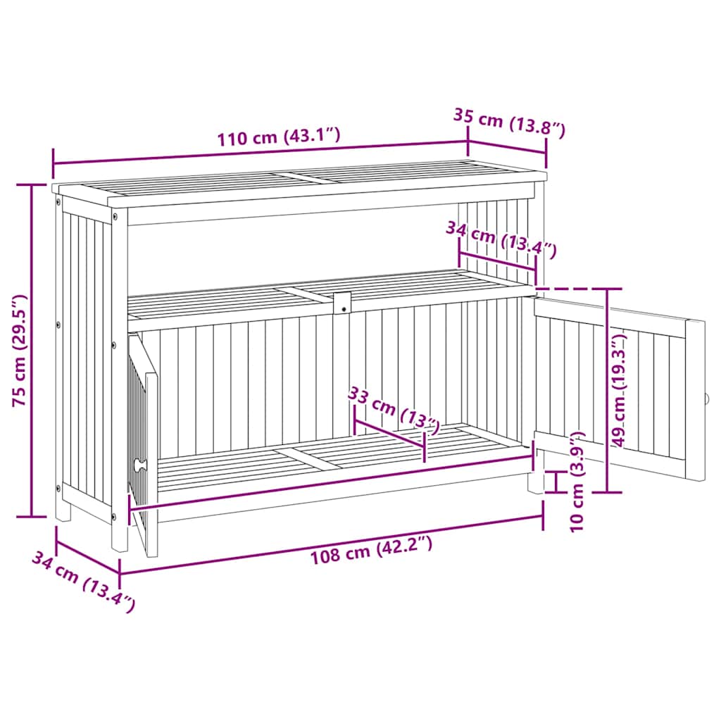 Garden Console Table Solid Wood Acacia
