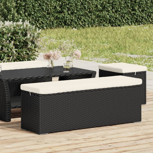 Ottoman Bench With Cushion 110X30X40 Cm Poly Rattan