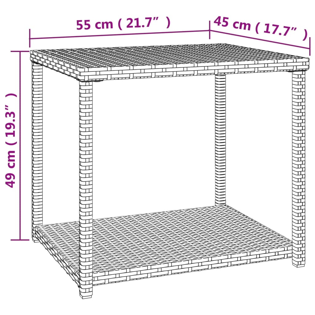 Side Table 55X45X49 Cm Poly Rattan