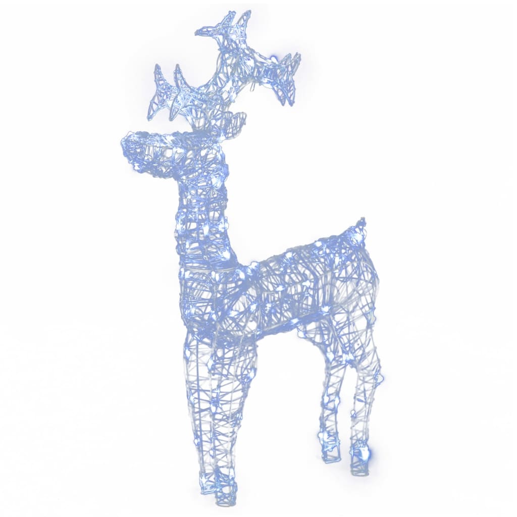 Reindeer Christmas Decorations 3 Pcs Acrylic Cold White